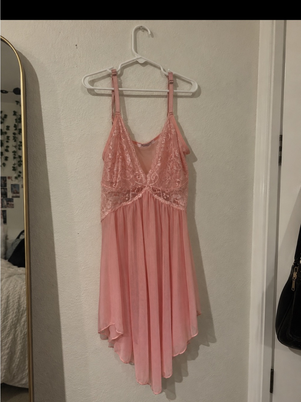 Pink Lace & Chiffon Women’s slip Dress